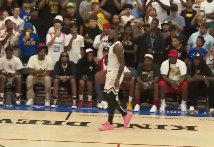 LeBron James wearing the Nike LeBron 20 at Drew League.